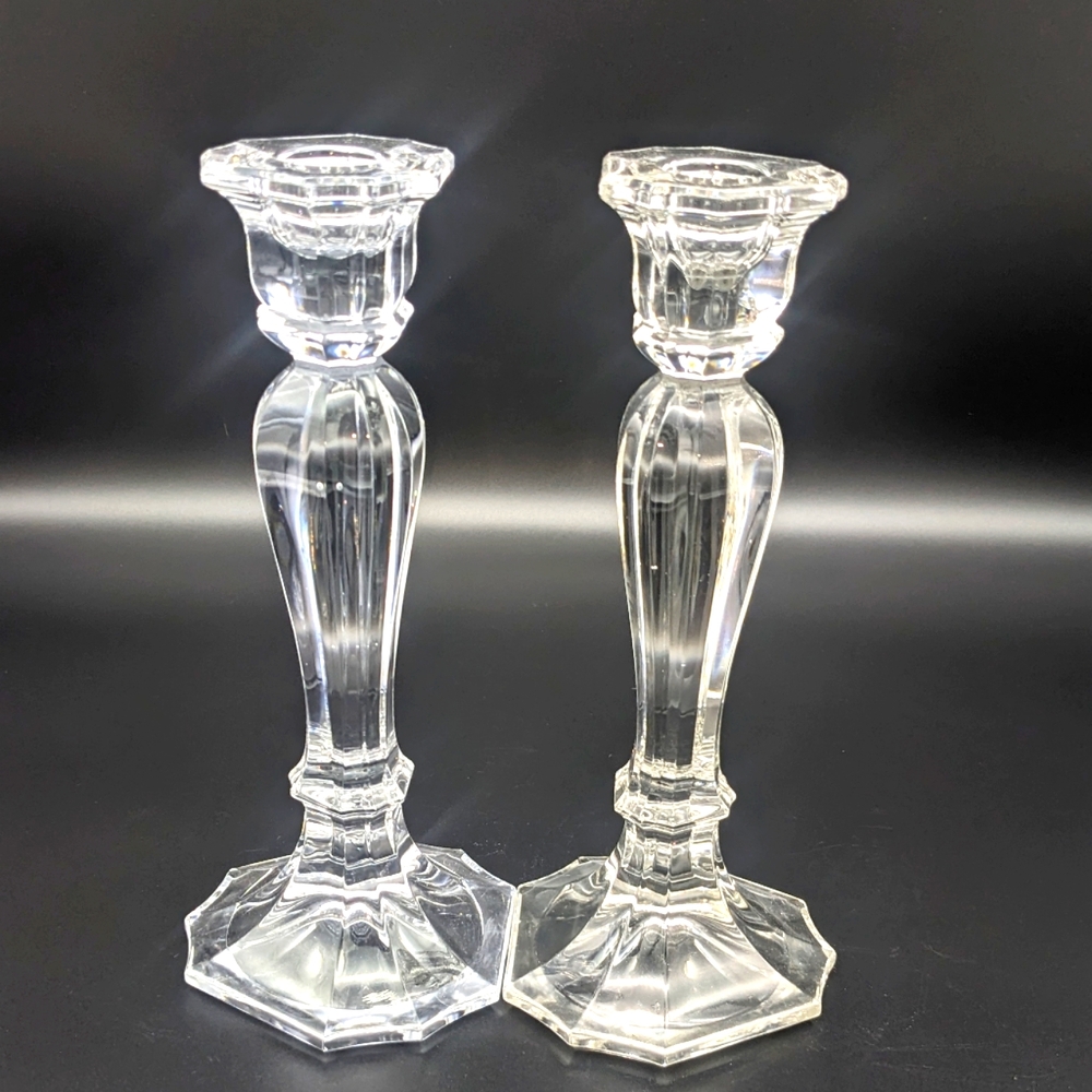 Vintage Oscar de la Renta Crystal Candle Sticks